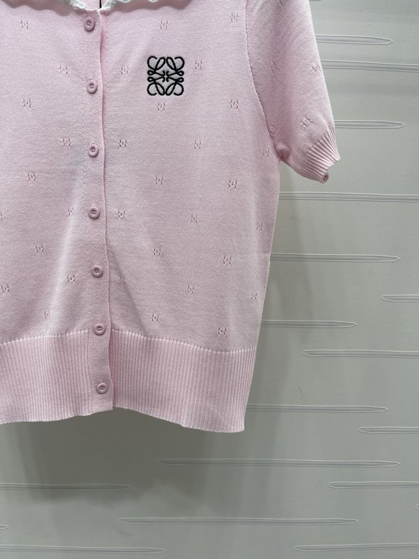로에베 칼라 니트 반팔 티셔츠 001-234079