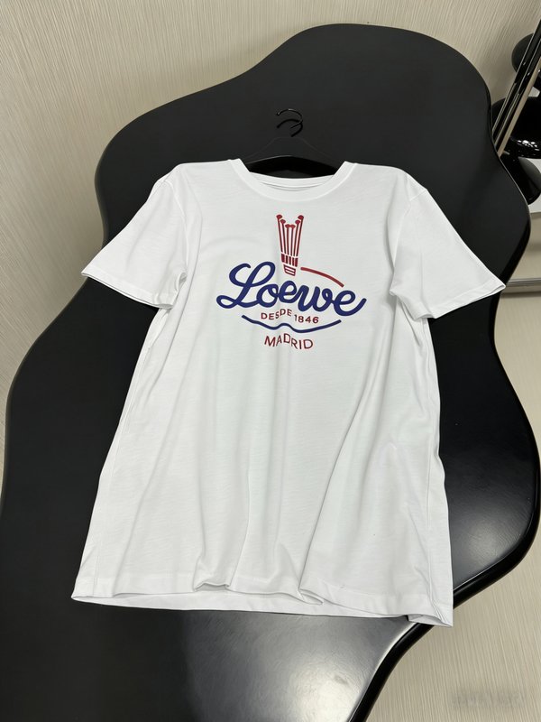 로에웨 주름 코튼 블렌드 루즈핏 티셔츠 001-234085