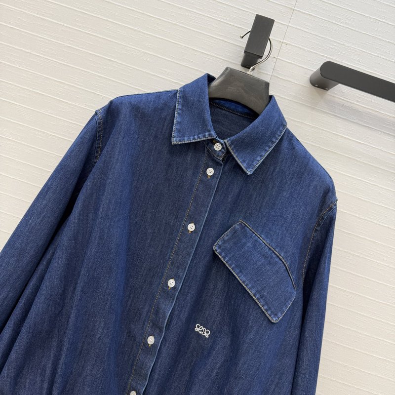 Loew 빈티지 데님 셔츠 칼라 자켓 001-234104