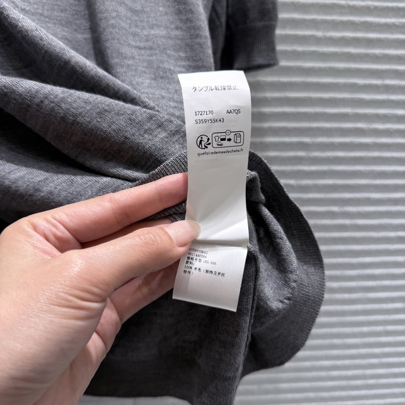 로에베 그레이 울 반팔 티셔츠 001-234108