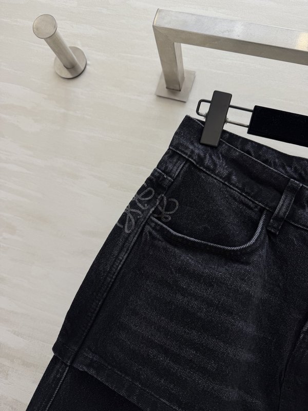 가짜 투 레이어드 와이드 데님 팬츠 001-234118