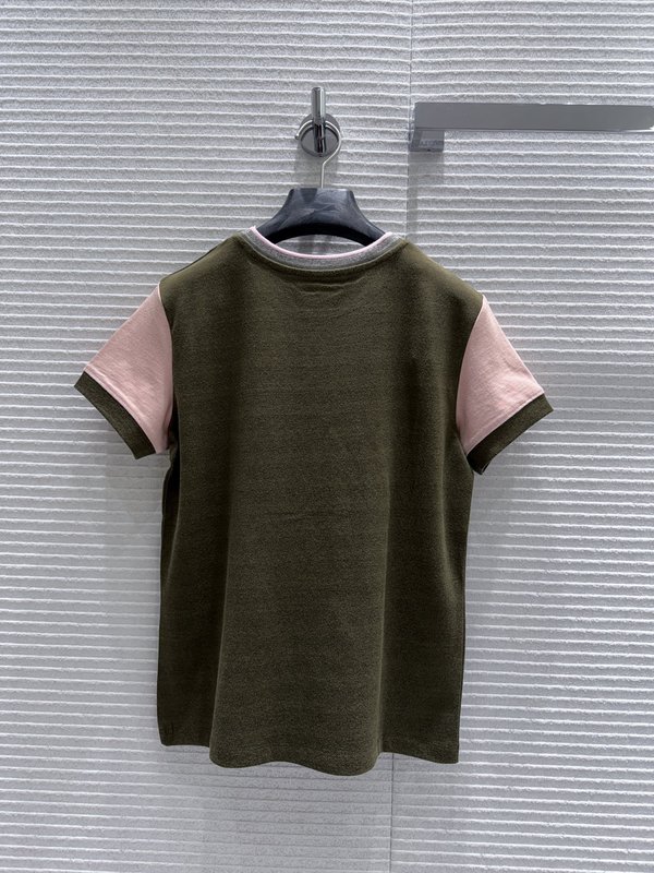 로에베 얼리 스프링 컬러 블록 라글란 반팔 티셔츠 001-234123
