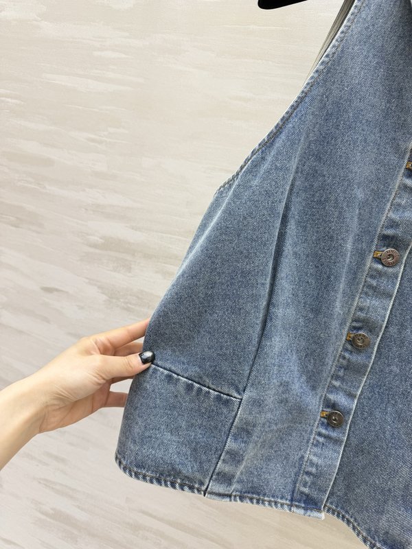 로에베 워싱 데님 홀터넥 조끼 001-234129