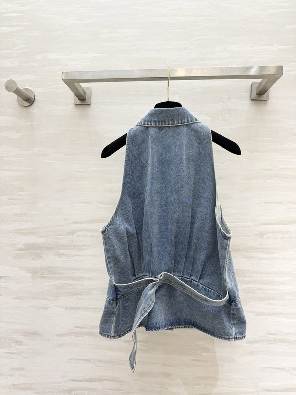 로에베 워싱 데님 홀터넥 조끼 001-234129