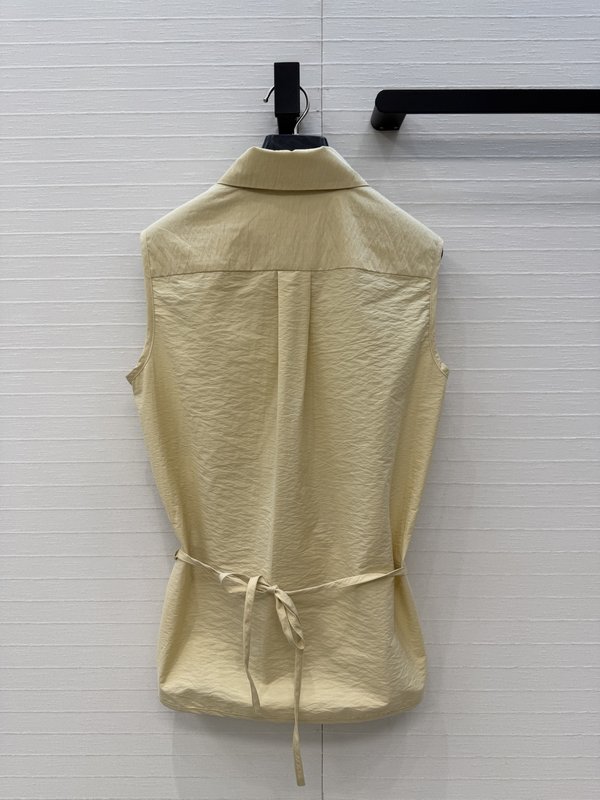 로에베 자수 민소매 셔츠 불규칙한 헴 001-234136