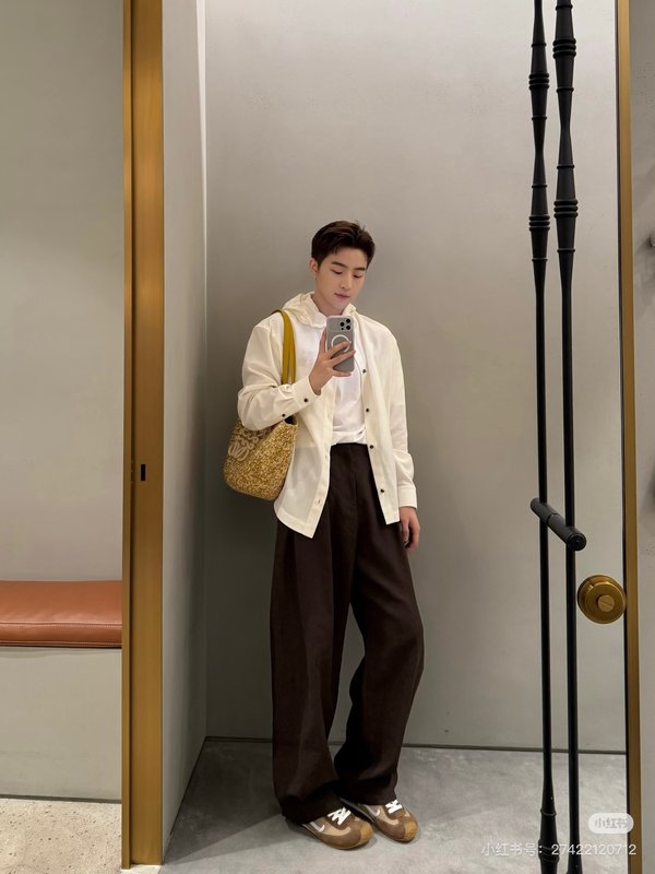 로에베 썸머 한정판 루즈핏 리넨 셔츠 001-234150