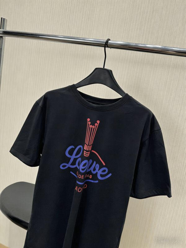 로에베 주름 코튼 블렌드 루즈핏 티셔츠 001-234158