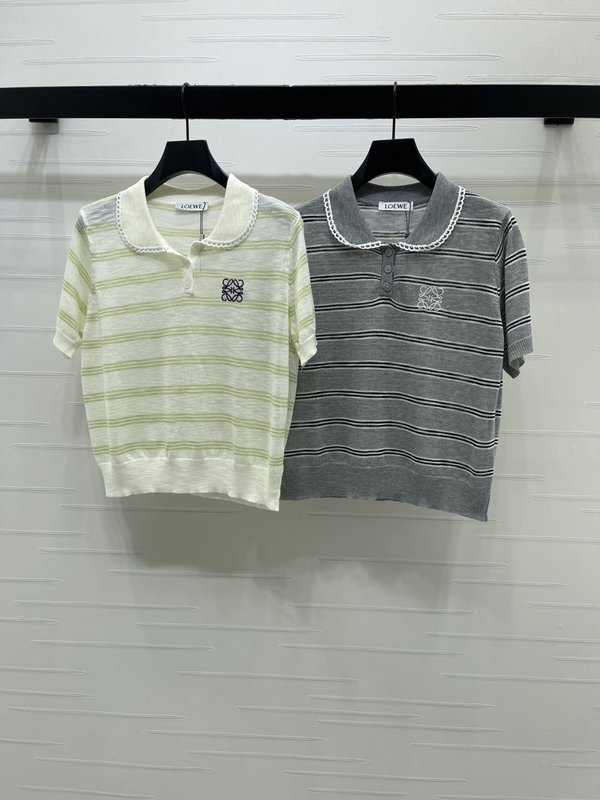 로에베 칼라 스트라이프 니트 반팔 001-234159