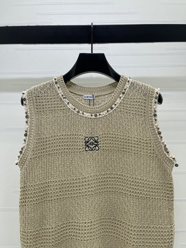 로에베 레이스 니트 자수 조끼 001-234179
