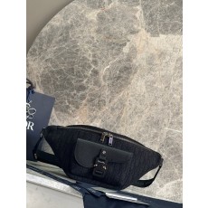 디올 블랙 오블리크 프린트 플랩 웨이스트백 001-234917