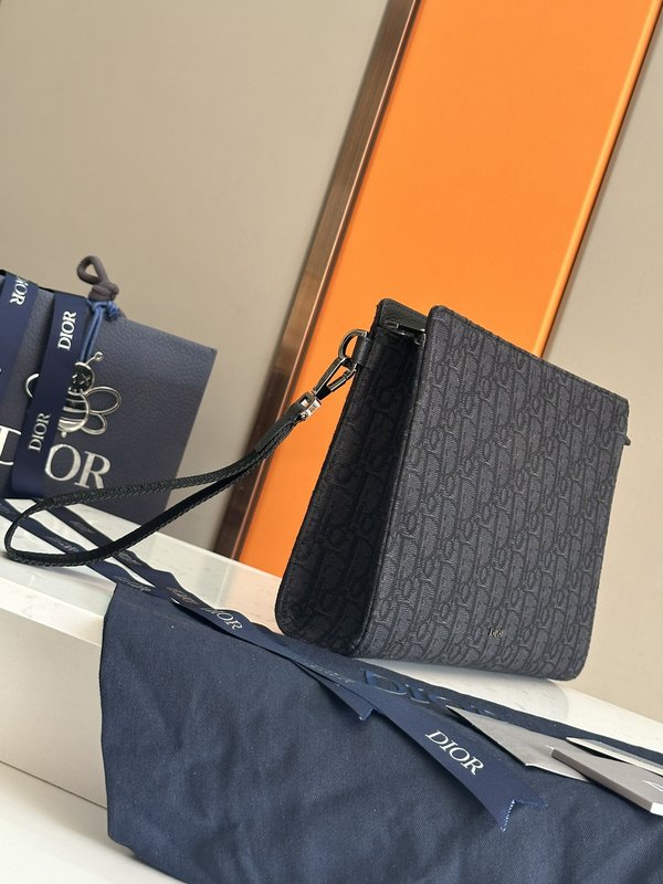 디올 블랙 오블리크 프린트 클러치백 001-234940