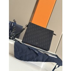디올 블랙 오블리크 프린트 클러치백 001-234940