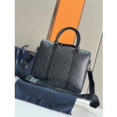 디올 그레이 CD 패턴 캔버스 브리프케이스 001-234948