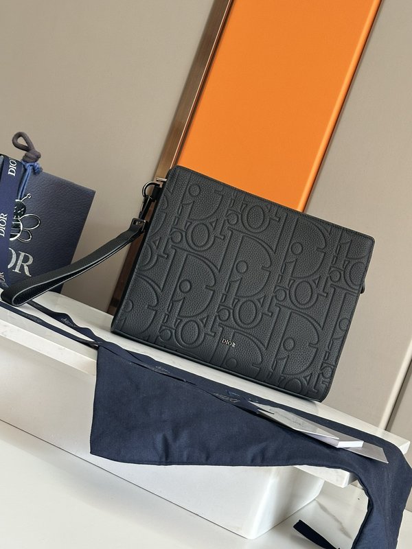 디올 블랙 오블리크 프린트 클러치백 001-234949