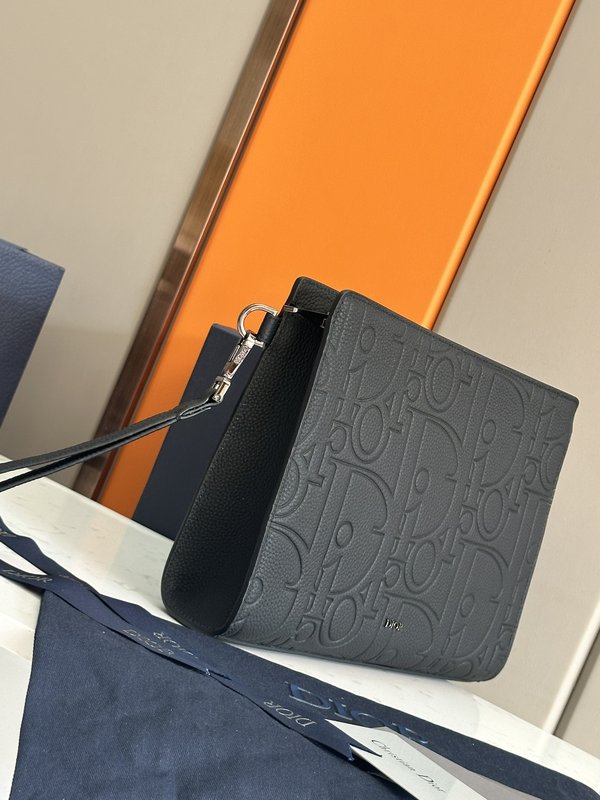 디올 블랙 오블리크 프린트 클러치백 001-234949