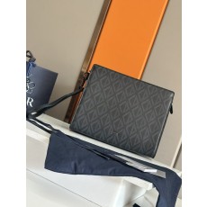 디올 블랙 오블리크 프린트 클러치백 001-234952