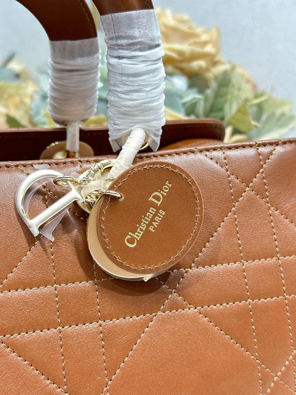 레이디 디올 신상 라지 브라운 캔버스 토트백 001-235023
