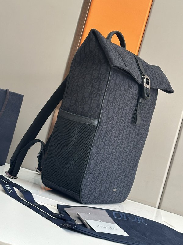 디올 블랙 프린트 백팩 001-235098