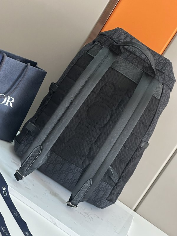 디올 블랙 옵리크 프린트 플랩 백팩 001-235117