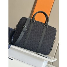 디올 블랙 CD 패턴 캔버스 브리프케이스 001-235129