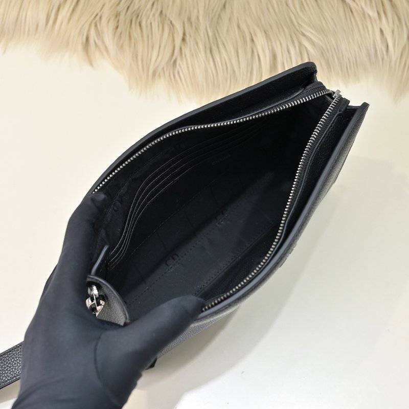디올 블랙 송아지 가죽 숄더 클러치백 001-235142