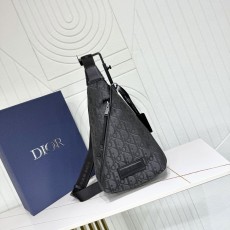 디올 블랙 오블리크 프린트 나일론 지퍼 숄더백 001-235351