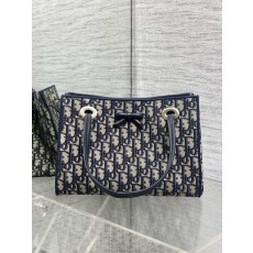 디올 오블리크 캔버스 리본 토트백 001-235443