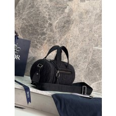 디올 블랙 오블리크 프린트 지퍼 메신저백 001-235471