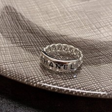 샤넬 스타일 더블 C 레터 다이아몬드 반지 001-235507