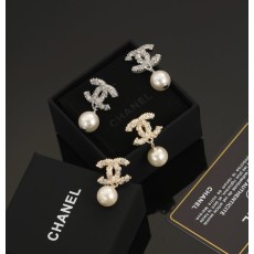 샤넬 스타일 진주 더블 C 이어링 001-235555