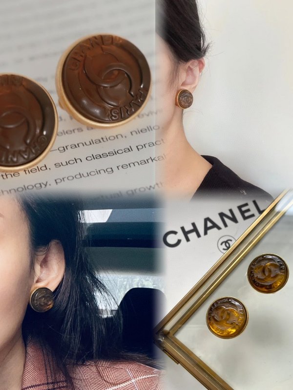 샤넬 스타일 티 크리스탈 레터 이어링 001-235560