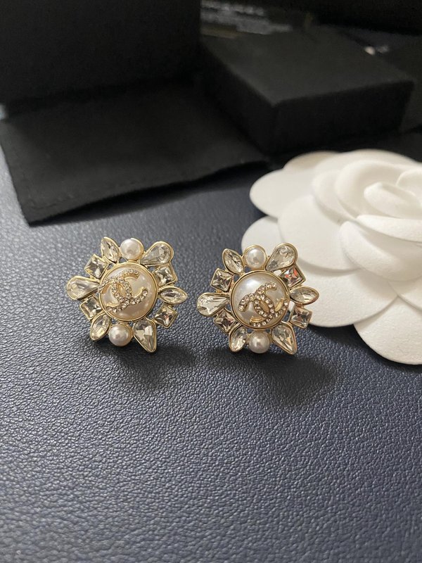 샤넬 스타일 카멜리아 황금 귀걸이 001-235567