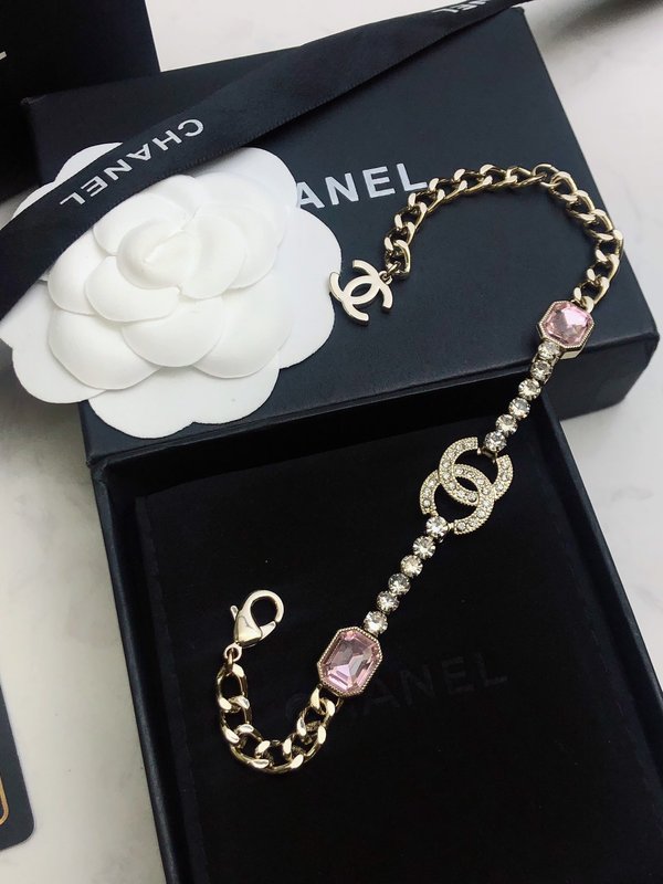 샤넬 스타일 핑크 다이아몬드 팔찌 001-235613