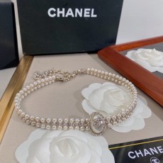샤넬 스타일 타원 진주 다이아몬드 목걸이 팔찌 세트 001-235630