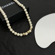 빈티지 더블 C 진주 목걸이 001-235683