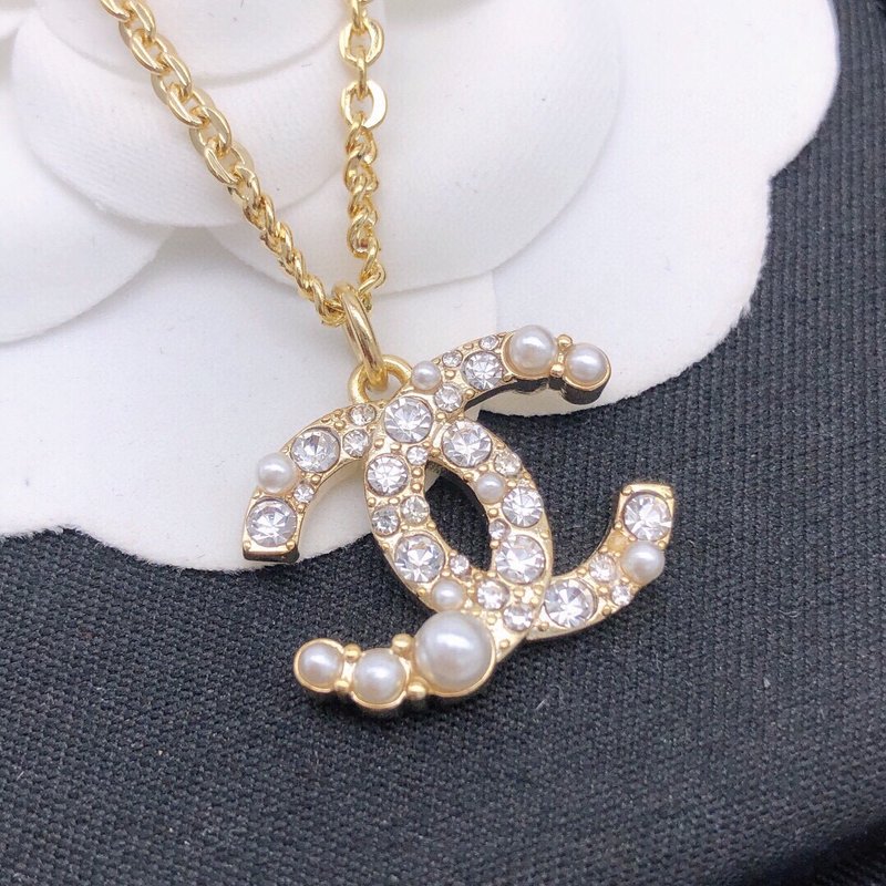 샤넬 스타일 진주 더블 C 목걸이 001-235685