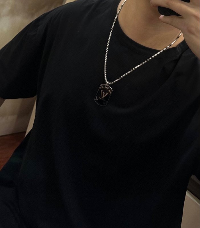 루이 빈티지 실버 목걸이 커플 001-235761