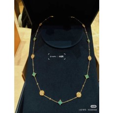 루이 클로버 그린 마더오브펄 아마조나이트 목걸이 001-235803