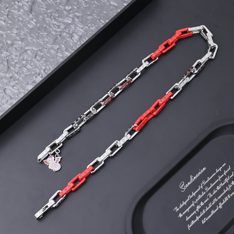 루이 스타일 남성 메탈 체인 컬러블록 레진 용 펜던트 001-235848