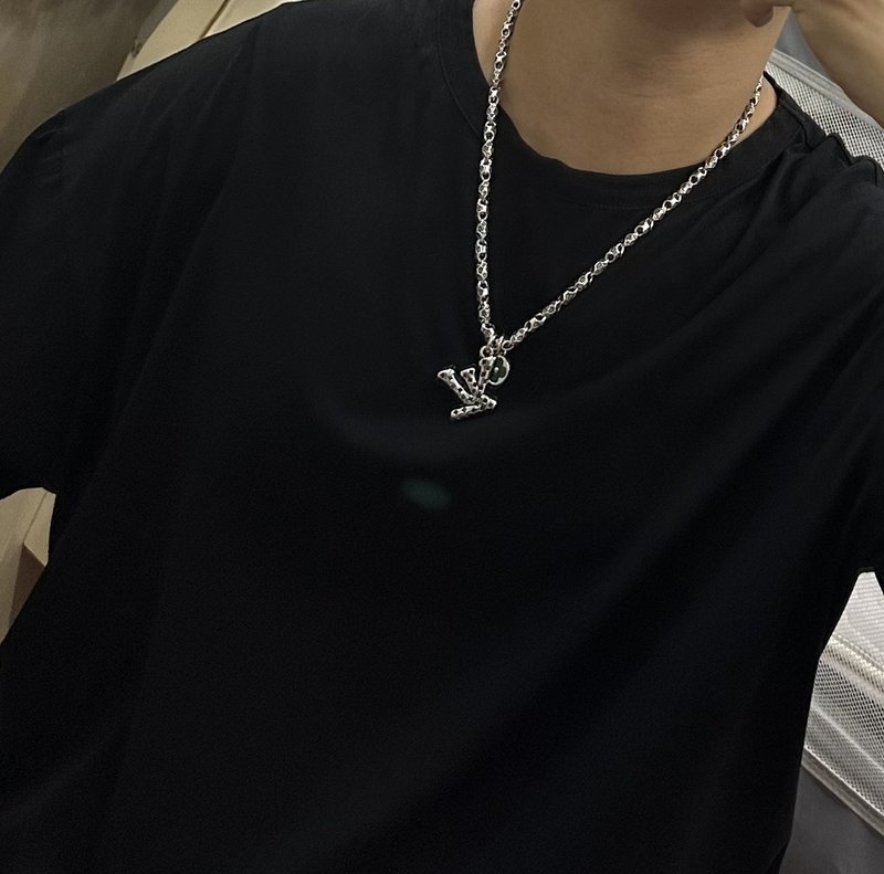 루이 빈티지 실버 목걸이 커플 001-235857