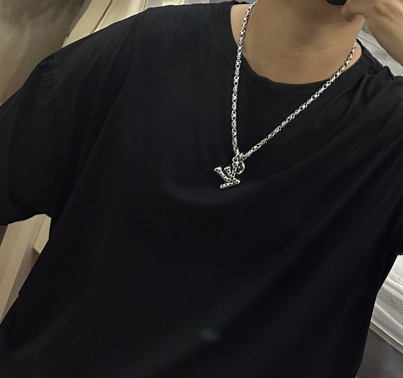 루이 빈티지 실버 목걸이 커플 001-235857