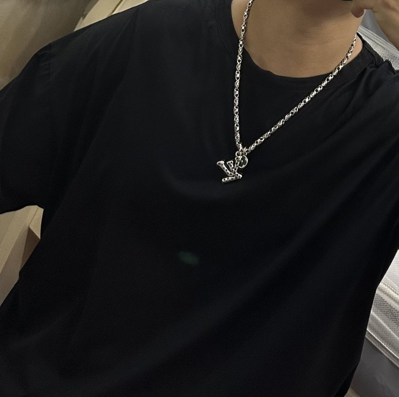 루이 빈티지 실버 목걸이 커플 001-235857