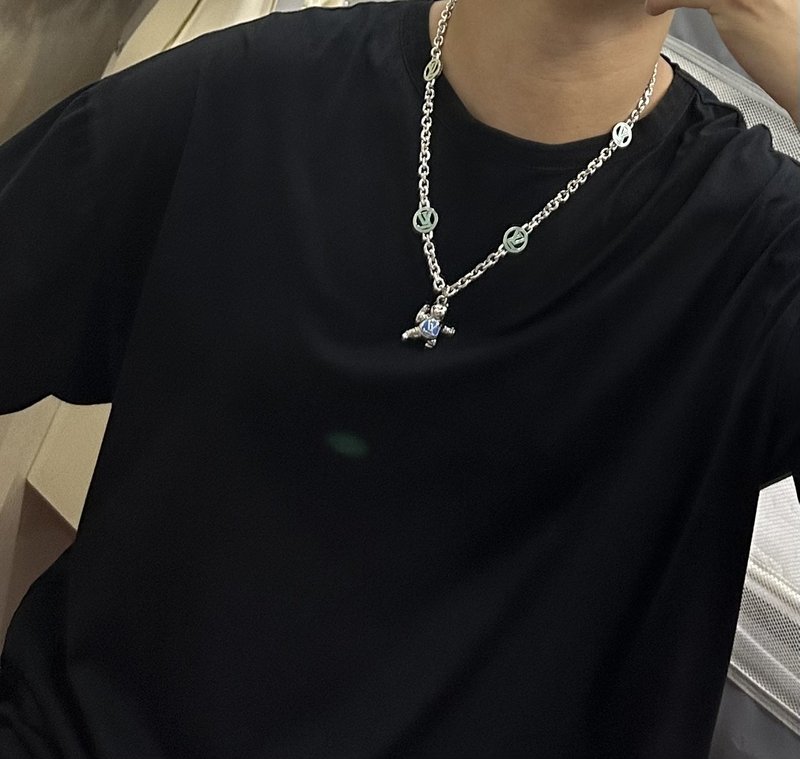 루이 빈티지 실버 스타일 체인 목걸이 001-235870