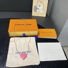 루이 스펠링 하트 목걸이 핑크 001-235921