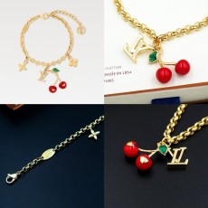 루이비통 체리 플라워 메탈 체인 팔찌 001-236006