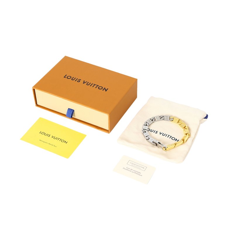 루이비통 모노그램 티드 업 스테인리스 스틸 팔찌 001-236035