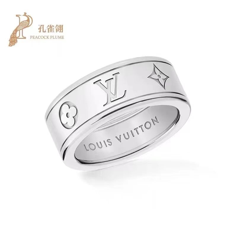 루이 실버 로고 프린트 반지 001-236046