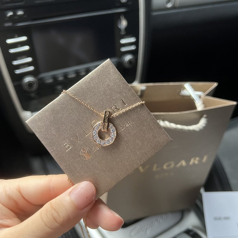 불가리 동전 목걸이 18K 골드 지르코니아 조절가능 001-236077