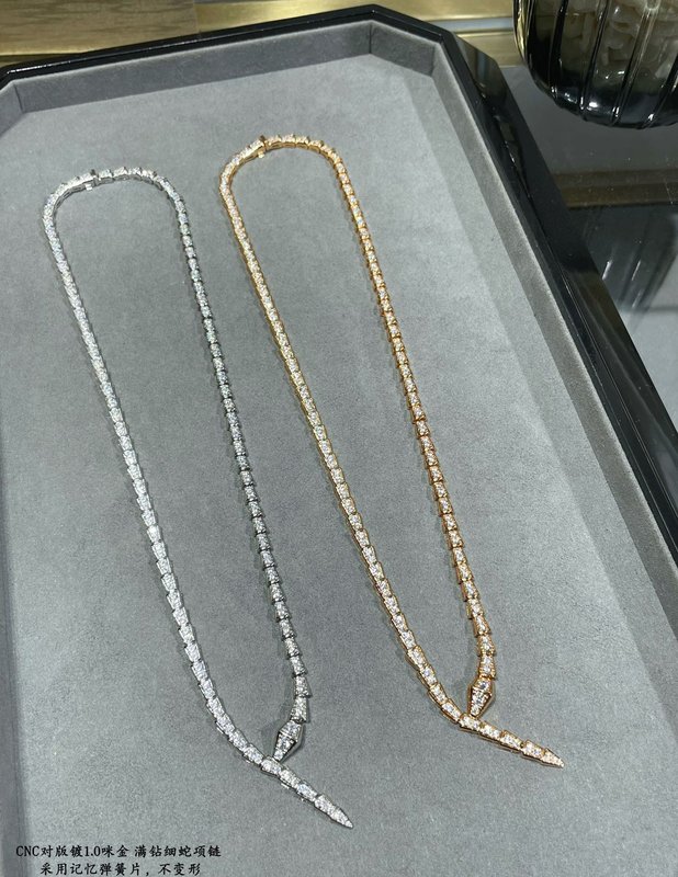 불가리 풀 다이아몬드 뱀 목걸이 001-236084