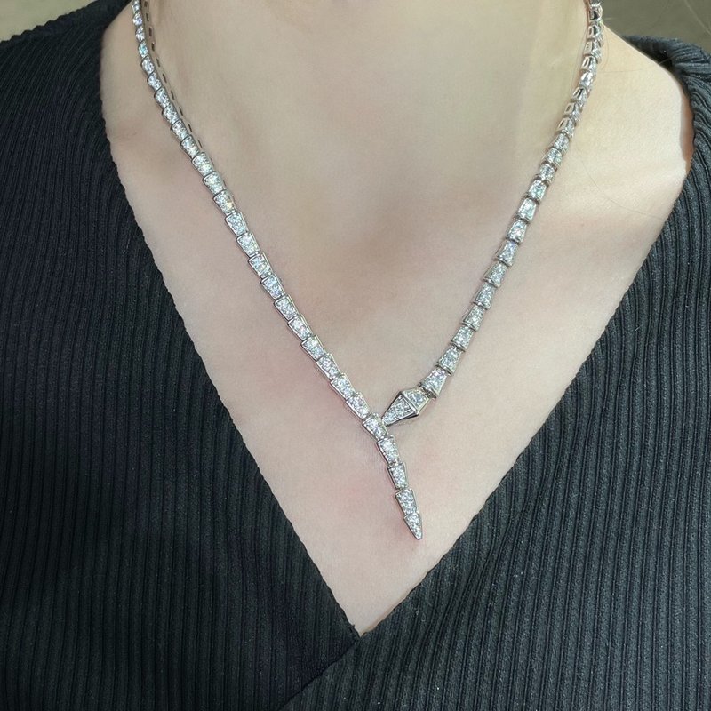 불가리 풀 다이아몬드 뱀 목걸이 001-236084